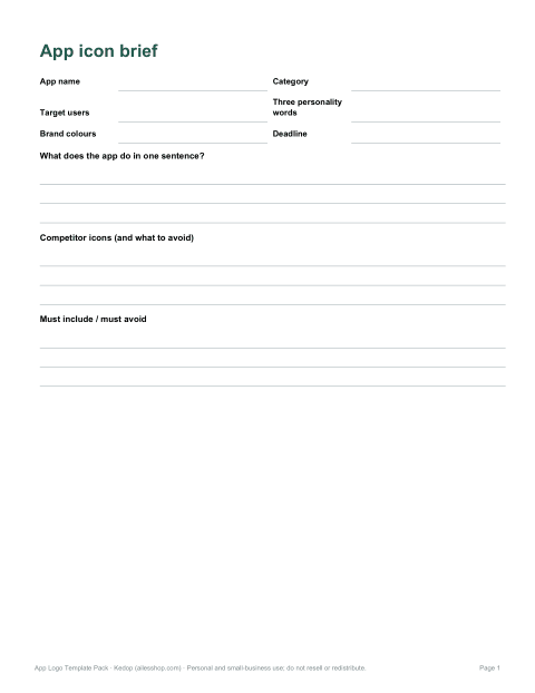 Preview of the first page of Icon brief