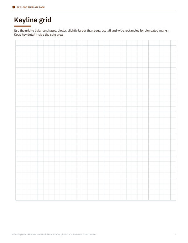 Preview of Printable Keyline Grid Reference