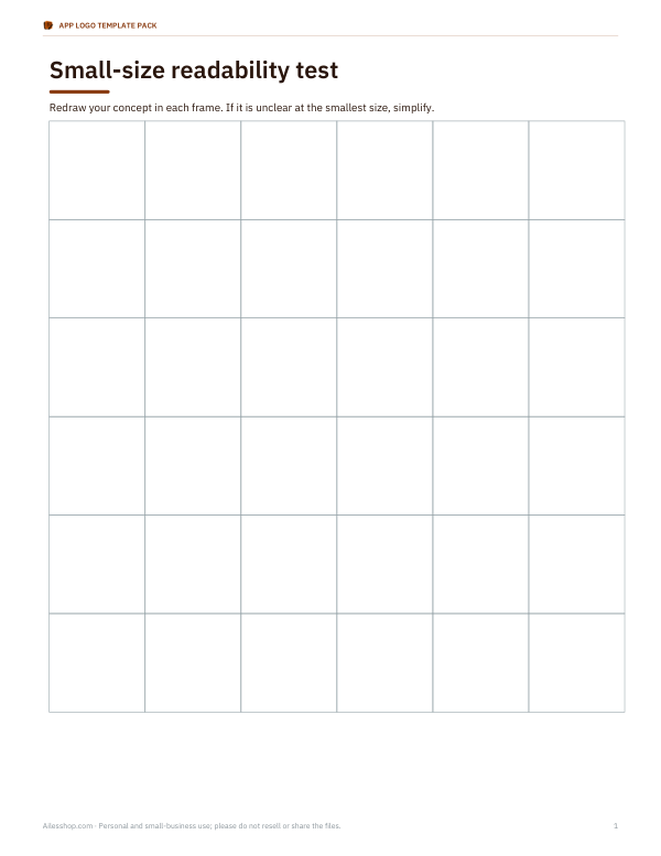 Preview of App Logo Small-Size Test Sheet